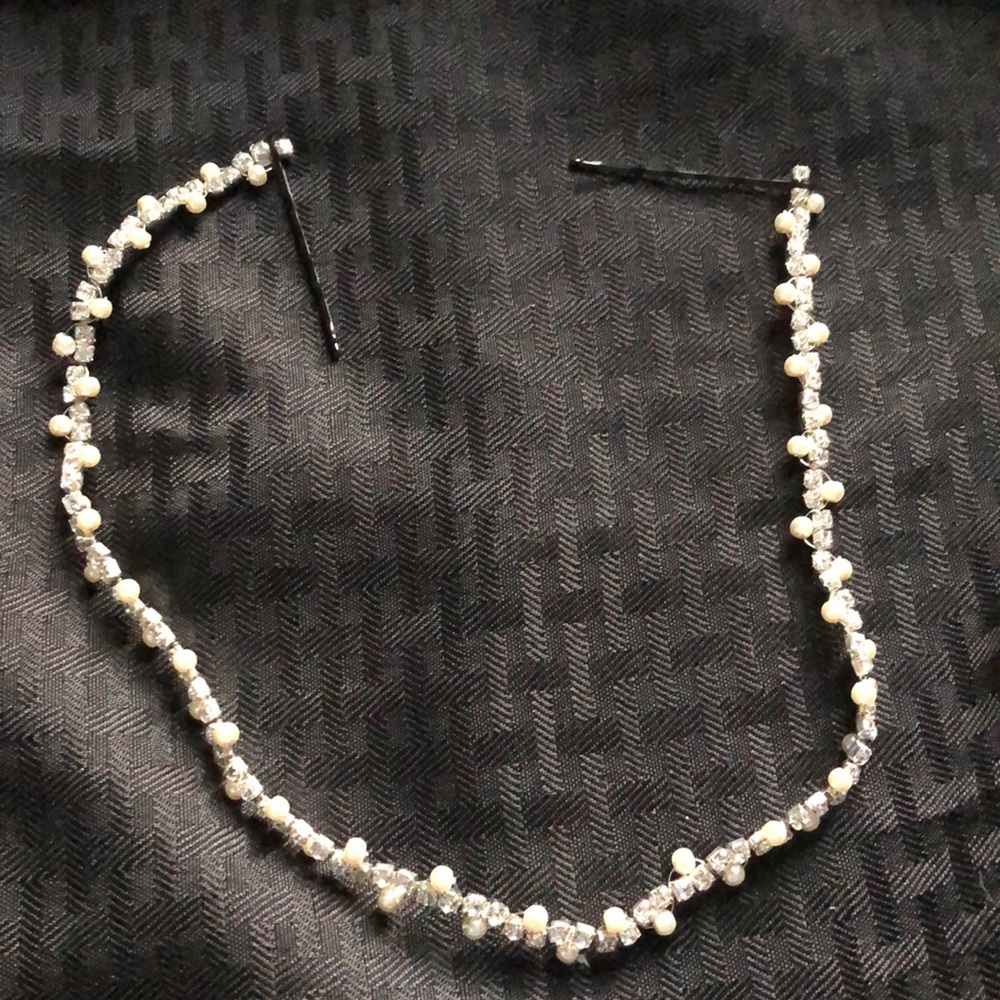 Rhinestone and pearl headband.